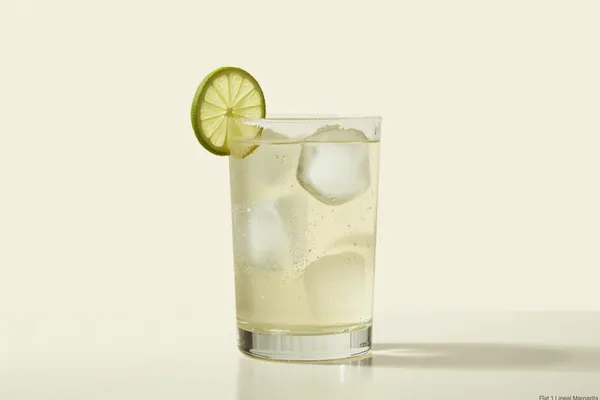 A Tommy's margarita over ice in a simple glass with a lime wheel, clean bright light.